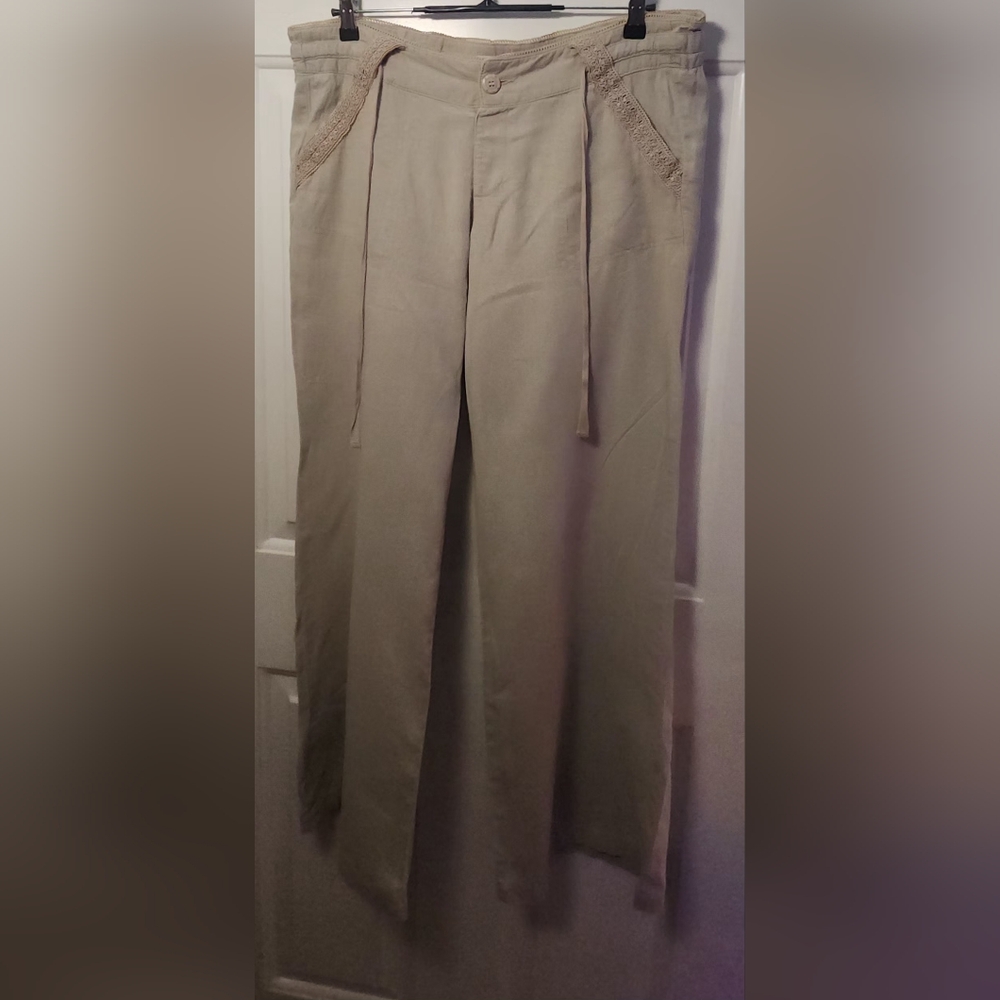 Jolt Tan Khaki Linen Blend Pants Size 9